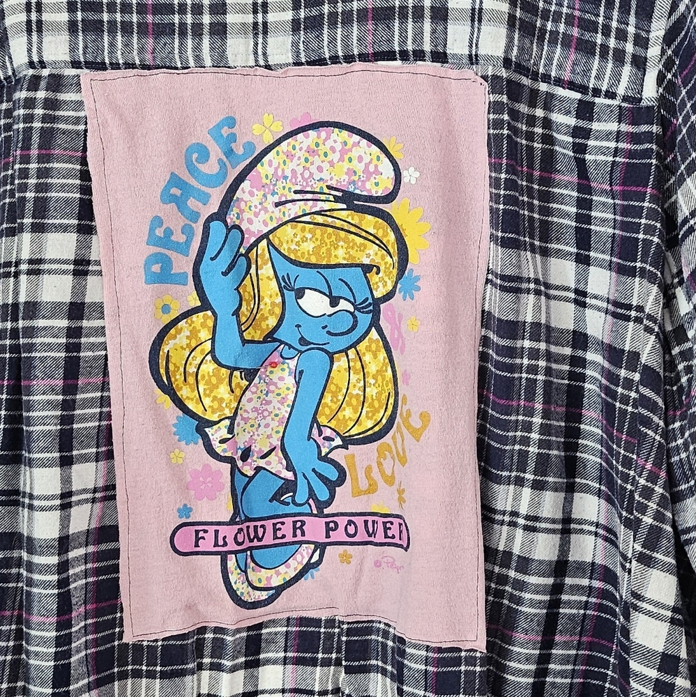 4xl Flannel Shirt - SMURFETTE